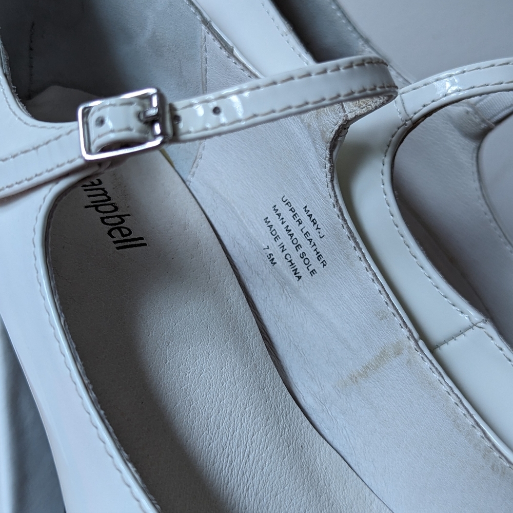 Jeffrey Campbell Mary Jane Platform Pump Ivory Crinkle Patent Leather - Picture 6 of 6